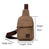 Men's Waist Pack Chest Sling Bag Travel Hiking Cross Body Messenger Solid Canvas