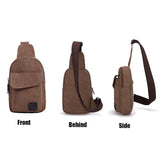 Men's Waist Pack Chest Sling Bag Travel Hiking Cross Body Messenger Solid Canvas