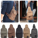 Men's Waist Pack Chest Sling Bag Travel Hiking Cross Body Messenger Solid Canvas