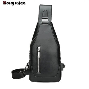 Men's PU Leather Messenger Bag Crossbody Business Handbag USB