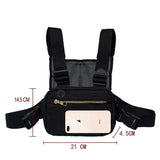 Men Chest Rig Bag Hip Hop Streetwear Functional Chest Bag Waistcoat