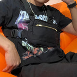 Men Chest Rig Bag Hip Hop Streetwear Functional Chest Bag Waistcoat