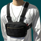 Men Chest Rig Bag Hip Hop Streetwear Functional Chest Bag Waistcoat