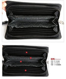 Skull Rivet Wristlet Wallet Long Zip Handbag for Women