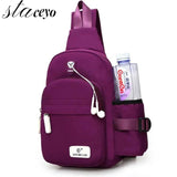 Men Nylon Crossbody Chest Pack with USB Charging