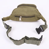 Men Canvas Waist Bag for Sport Casual Two Layer Waist Pack Climbing Riding