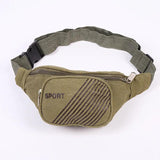 Men Canvas Waist Bag for Sport Casual Two Layer Waist Pack Climbing Riding
