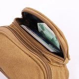Men Canvas Waist Bag for Sport Casual Two Layer Waist Pack Climbing Riding