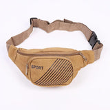 Men Canvas Waist Bag for Sport Casual Two Layer Waist Pack Climbing Riding