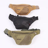 Men Canvas Waist Bag for Sport Casual Two Layer Waist Pack Climbing Riding