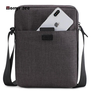 Men's Light Canvas Shoulder Bag for iPad 7.9' Waterproof Crossbody Business Bag