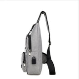 Men Anti Theft Chest Bag Shoulder Bags USB Charging Crossbody Bag
