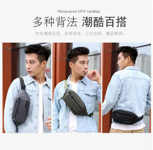 High Men Nylon Hip Bum Fanny Packs Money Pouch Sling Crossbody Chest Packs