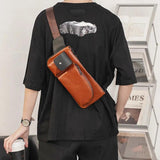 Men's Retro Chest Bag Messenger Bag Sports Bag Leisure Waist Bag