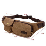 Men Casual Waist Bag Money Phone Belt Coffee Hip Bag Shoulder Pack