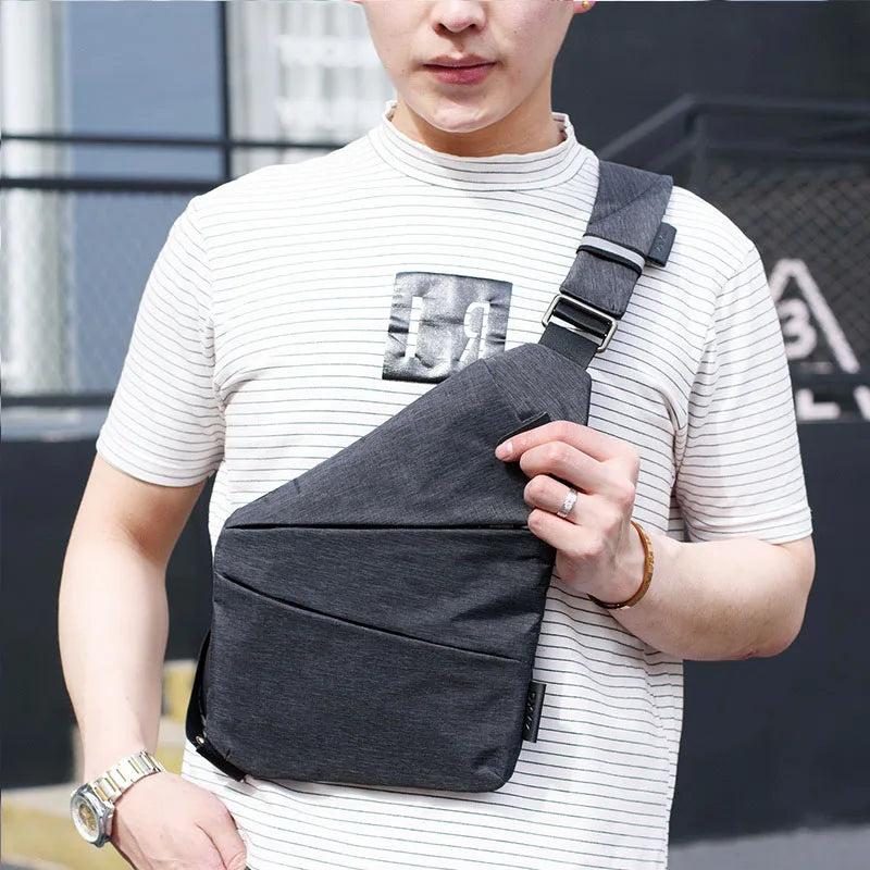 Waterproof Nylon Chest Bag for Men Crossbody Messenger Bag