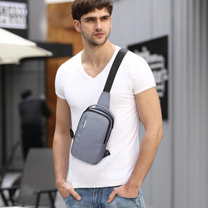 Men's Crossbody Messenger Bag Waterproof Nylon Chest Pack
