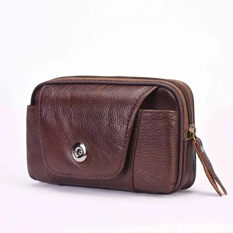 Leather Waist Bag for Men Fanny Pack Belt Bag Money Phone Purse