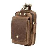 Vintage PU Leather Men Casual Hook Bum Bag Fanny Waist Pack