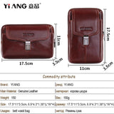 Oil Wax Cowhide Men's Belt Bag Small Travel Fanny Pack