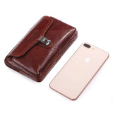 Oil Wax Cowhide Men's Belt Bag Small Travel Fanny Pack