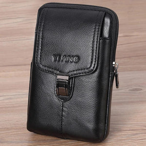 Oil Wax Cowhide Men's Belt Bag Small Travel Fanny Pack