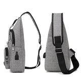 Anti Theft Crossbody Bag USB Charging Shoulder Bag Men School Trip Messenger Bag