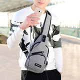 Anti Theft Crossbody Bag USB Charging Shoulder Bag Men School Trip Messenger Bag