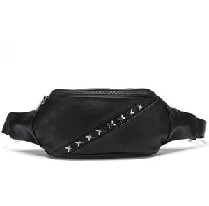 Men's Leather Belt Bag Rivet Messenger Multi-function Small Bag