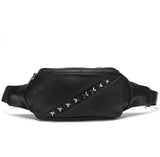 Men's Leather Belt Bag Rivet Messenger Multi-function Small Bag