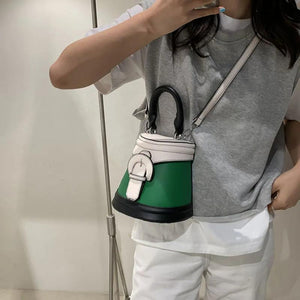 One-shoulder Diagonal Bag Contrast Bucket Bag Mini Handbags