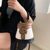One-shoulder Diagonal Bag Contrast Bucket Bag Mini Handbags