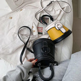 One-shoulder Diagonal Bag Contrast Bucket Bag Mini Handbags