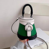 One-shoulder Diagonal Bag Contrast Bucket Bag Mini Handbags