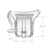 Steampunk Retro Waist Bag PU Biker Shoulder Gothic Messenger Bag