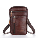 Leather Waist Bag Men's Mobile Phone Bag Outdoor Shoulder Small Bags