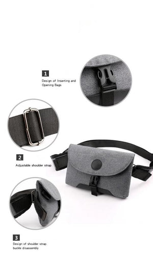 Casual Crossbody Bag for Men USB Charging Waist Chest Bags