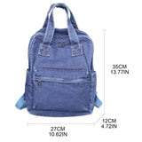 Vintage Denim School Backpack for Girls