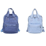 Vintage Denim School Backpack for Girls