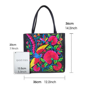 Embroidery Canvas Shoulder Bag Chinese Ethnic Style Tote