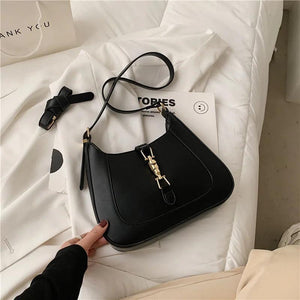 Textured PU Leather Shoulder Crossbody Bag Western Style Handbag