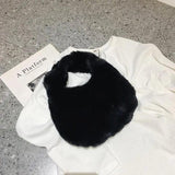 Faux Fur Women's Tote Bag Soft Plush Clutch Handbags Warm Purses Sac