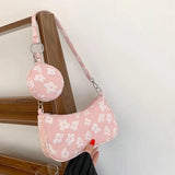 Vintage Flower Printing Underarm Bag