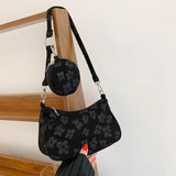 Vintage Flower Printing Underarm Bag
