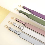 Vintage Wide Leather Crossbody Bag Strap Solid Bandouliere Femme