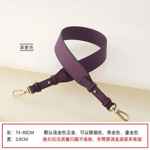 Vintage Wide Leather Crossbody Bag Strap Solid Bandouliere Femme