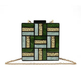 Acrylic Patchwork Evening Bags Vintage Women Messenger Bags