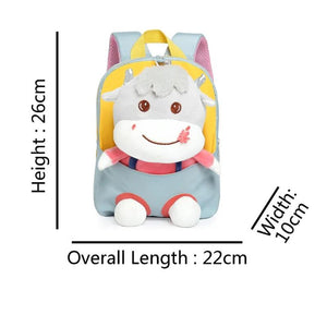 Kids Cow Animal Patchwork Plush Backpack for Boys Girls
