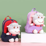 Kids Cow Animal Patchwork Plush Backpack for Boys Girls