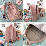 Striped Corduroy Backpack Schoolbag For Teens Boys Girls